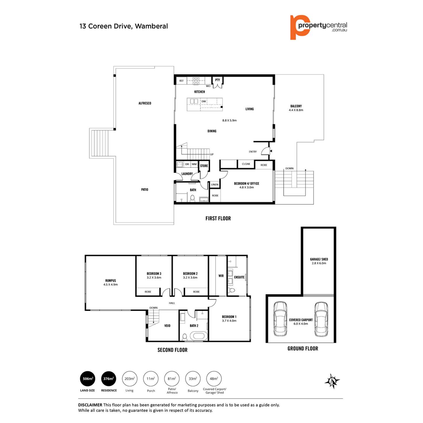 Floorplan of Homely house listing, 13 Coreen Drive, Wamberal NSW 2260