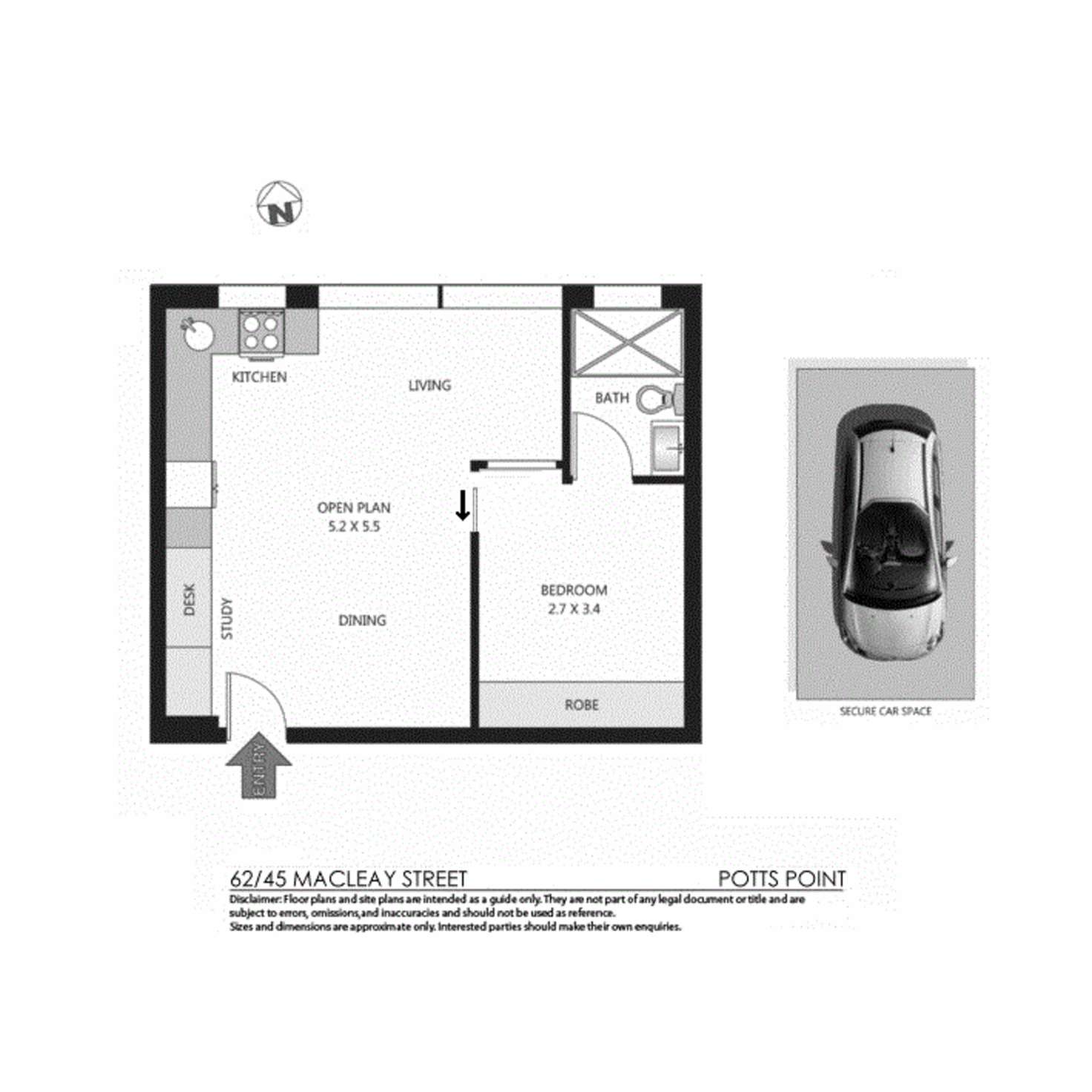 Floorplan of Homely apartment listing, 62/45 Macleay Street, Potts Point NSW 2011