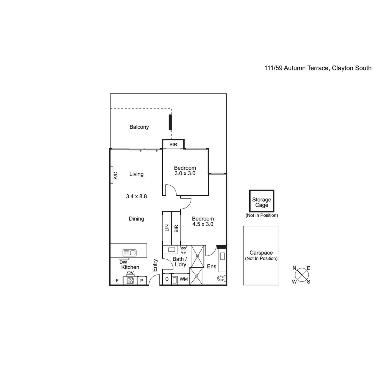 Floorplan of Homely apartment listing, 111/59 Autumn Terrace, Clayton South VIC 3169
