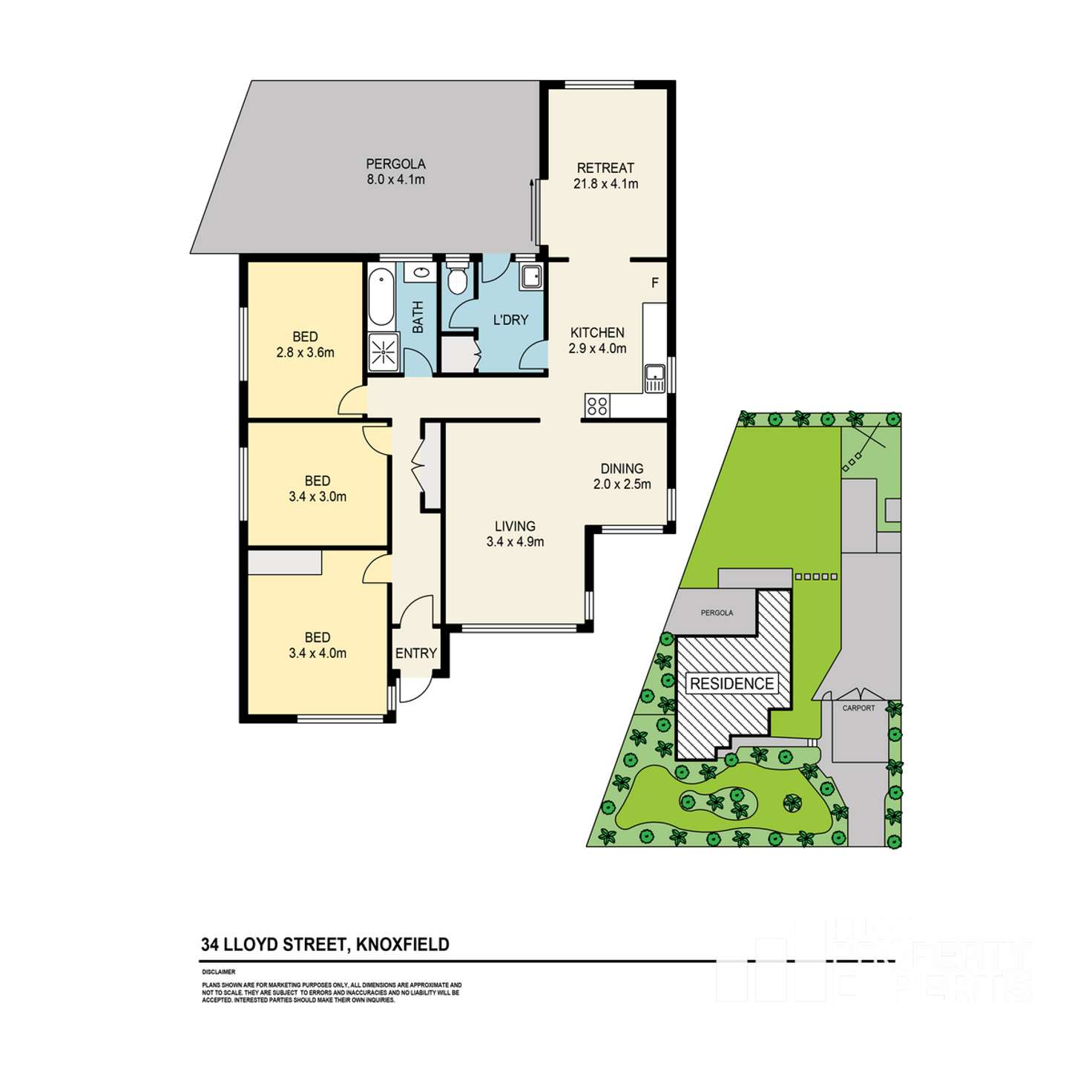 Floorplan of Homely house listing, 34 Lloyd Street, Knoxfield VIC 3180