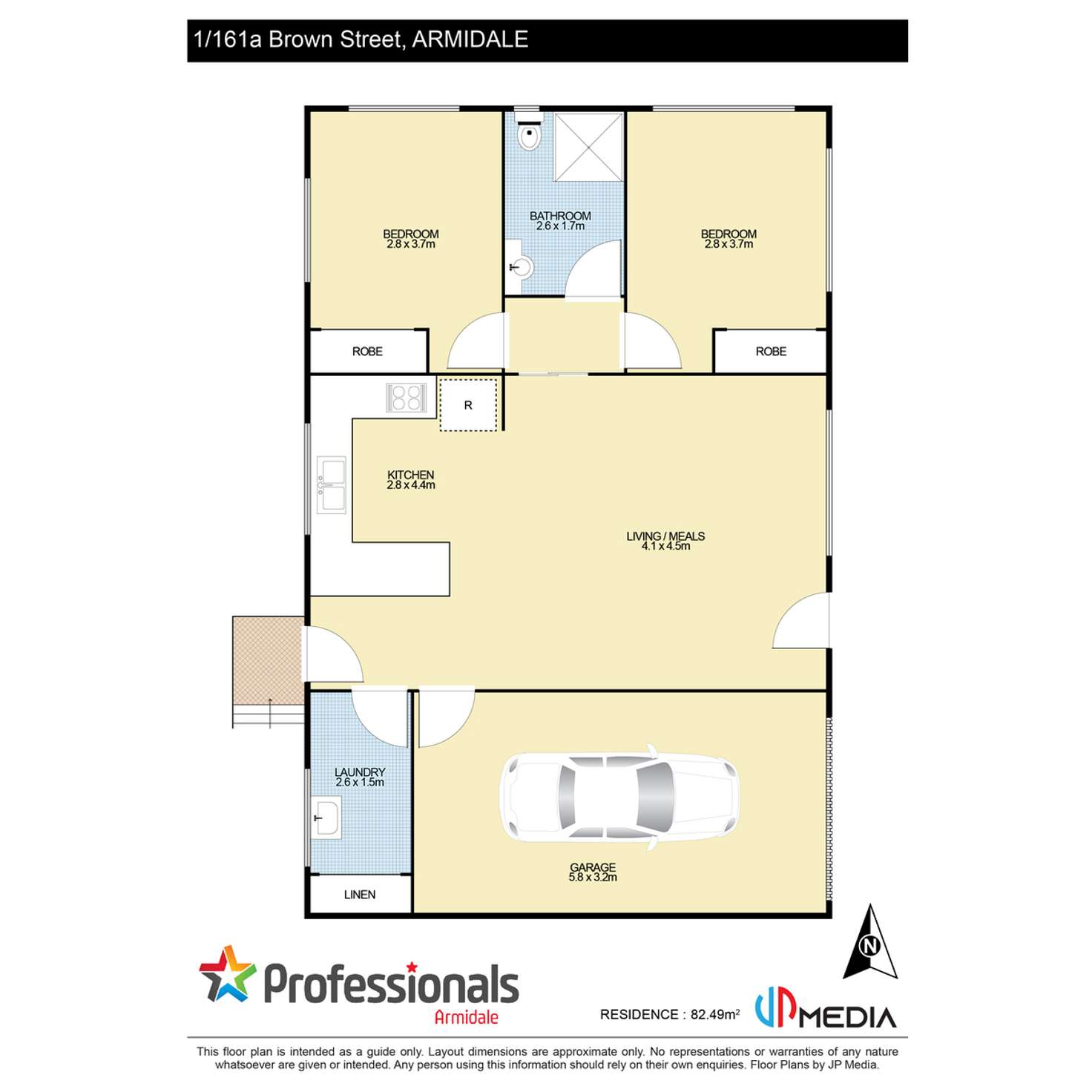 Floorplan of Homely unit listing, 1/161A Brown Street, Armidale NSW 2350