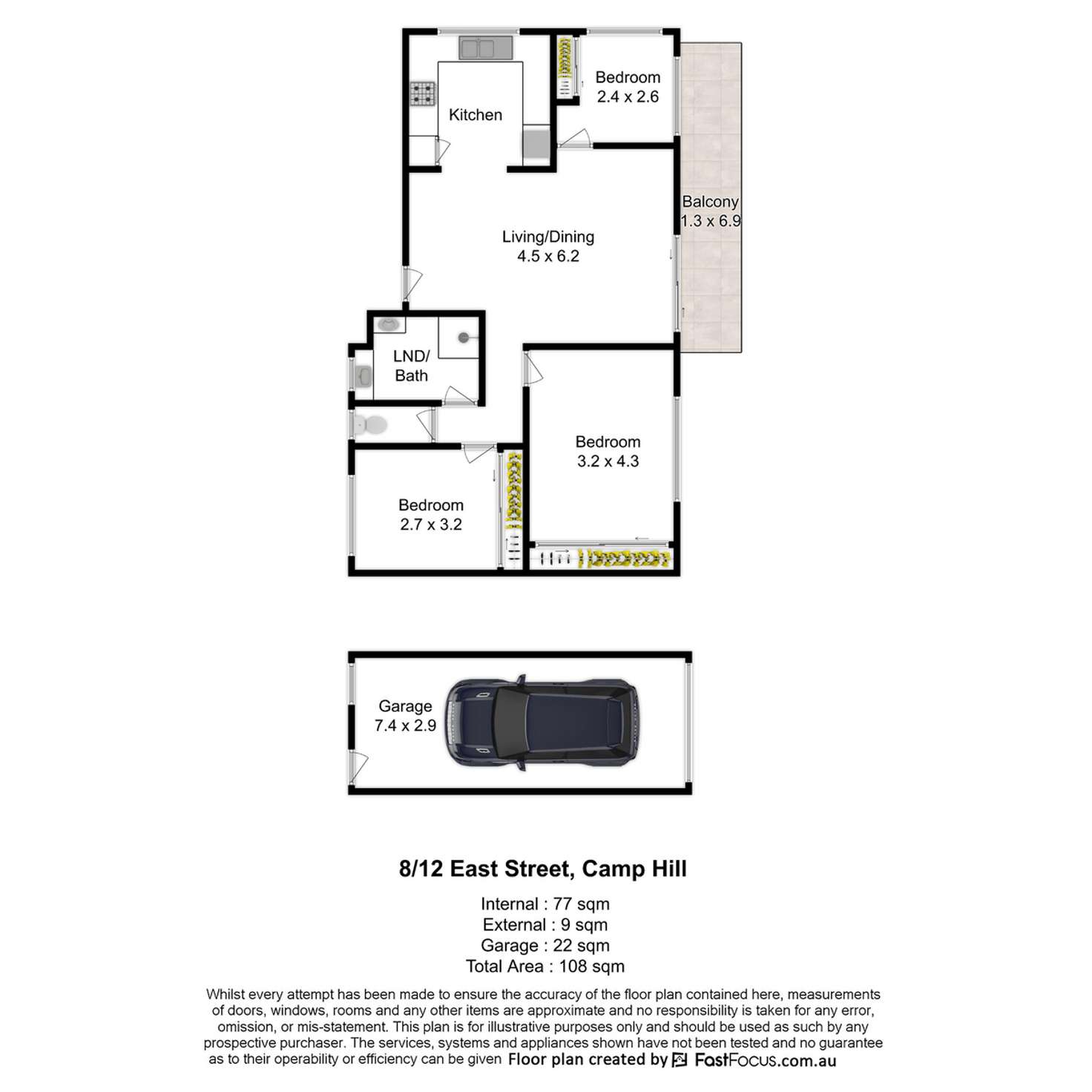 Floorplan of Homely unit listing, 8/12 East Street, Camp Hill QLD 4152