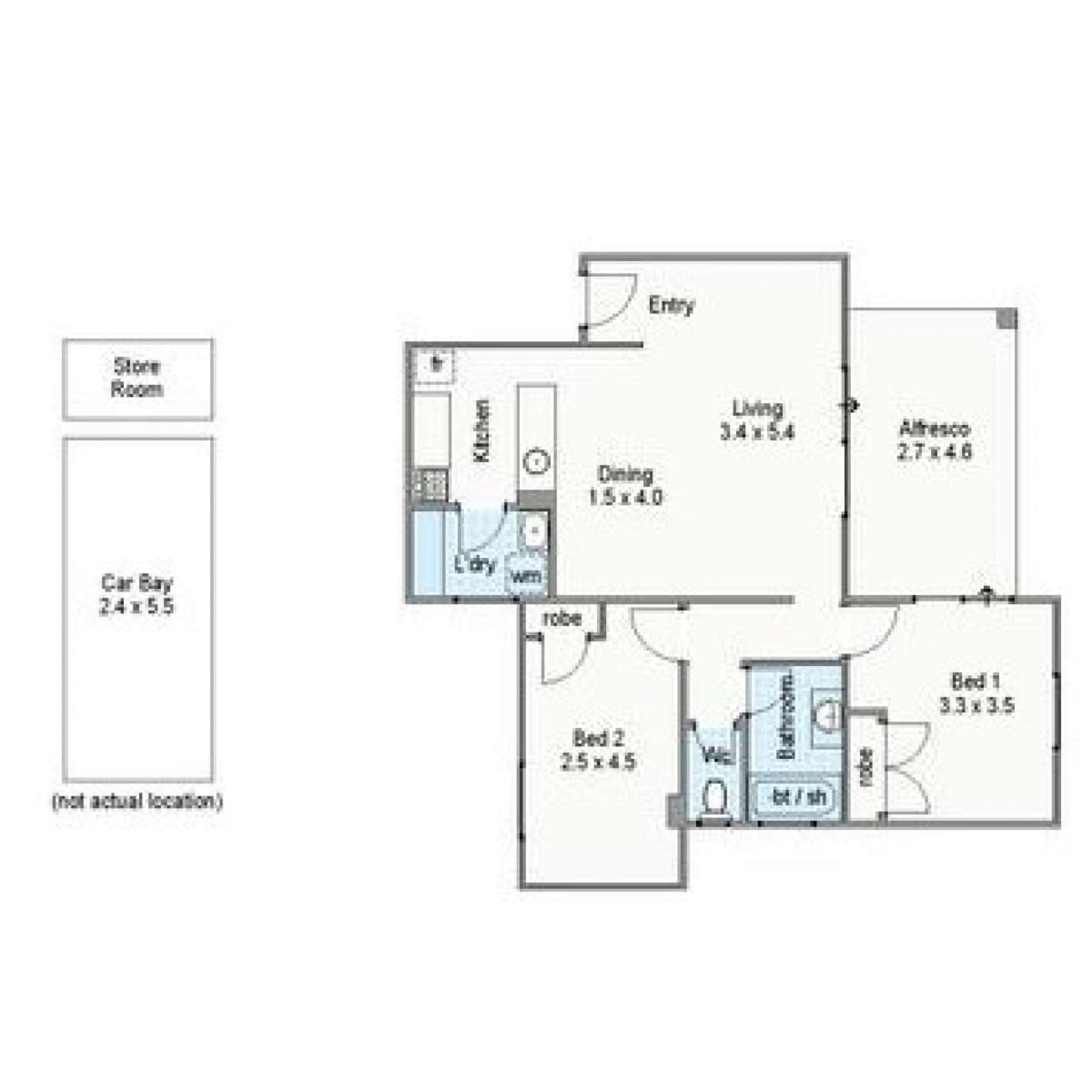 Floorplan of Homely apartment listing, 28/48 Wellington Street, East Perth WA 6004