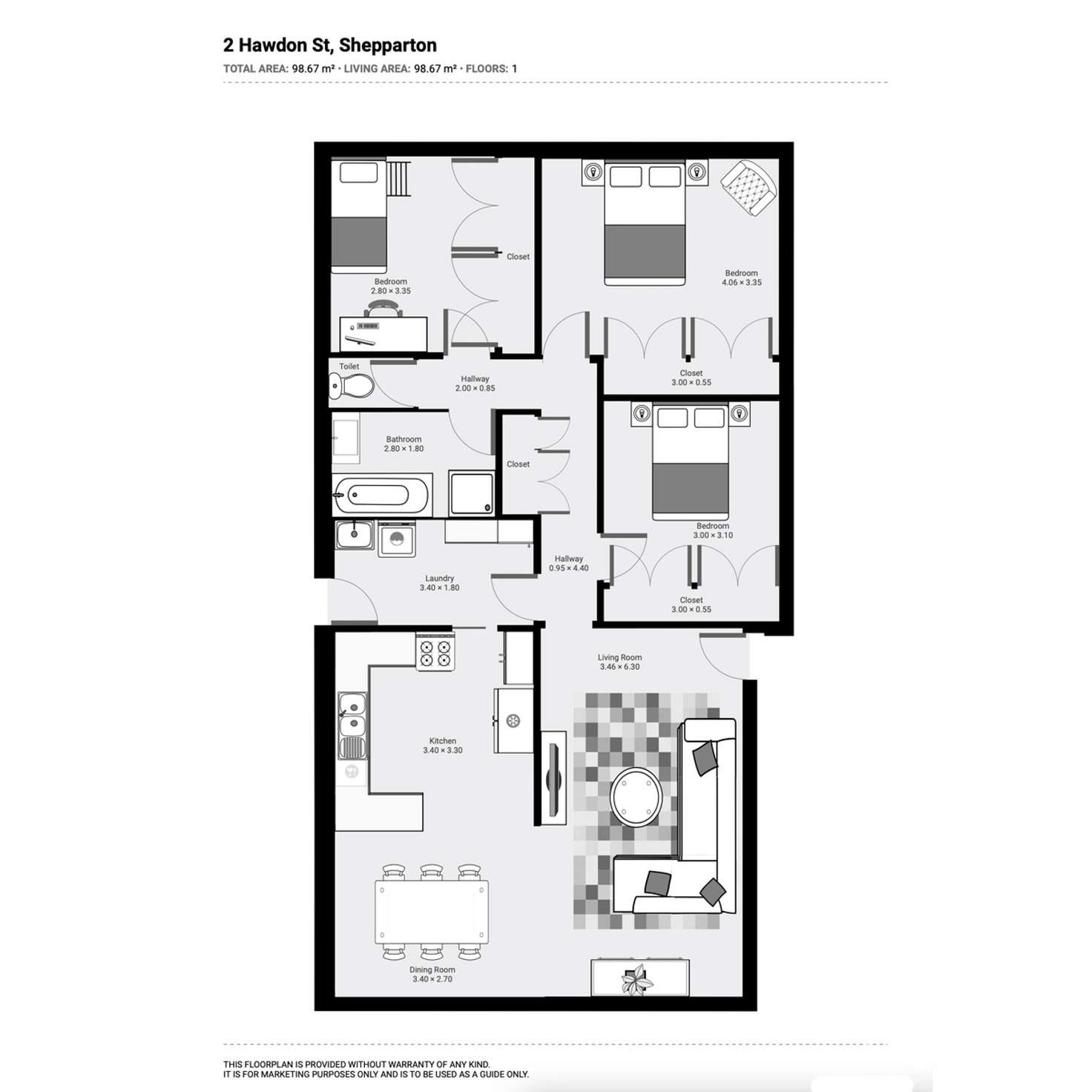 Floorplan of Homely house listing, 2 Hawdon Street, Shepparton VIC 3630