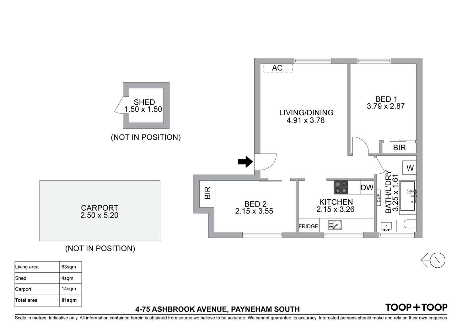 Floorplan of Homely unit listing, 4/75 Ashbrook Avenue, Payneham South SA 5070