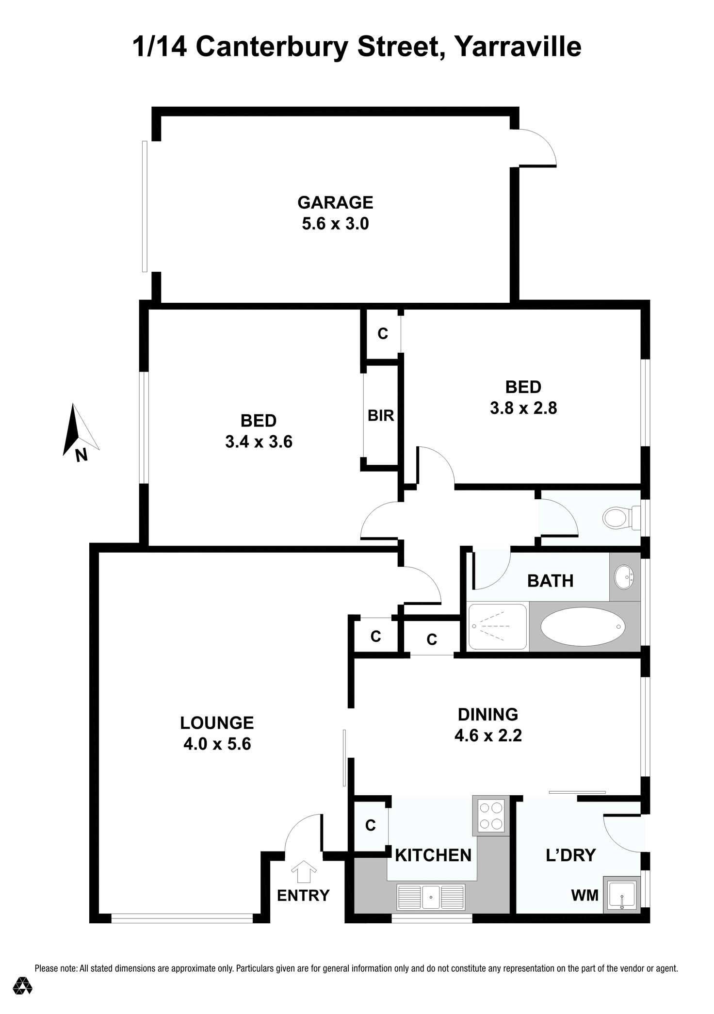 Floorplan of Homely unit listing, 1/14 Canterbury Street, Yarraville VIC 3013