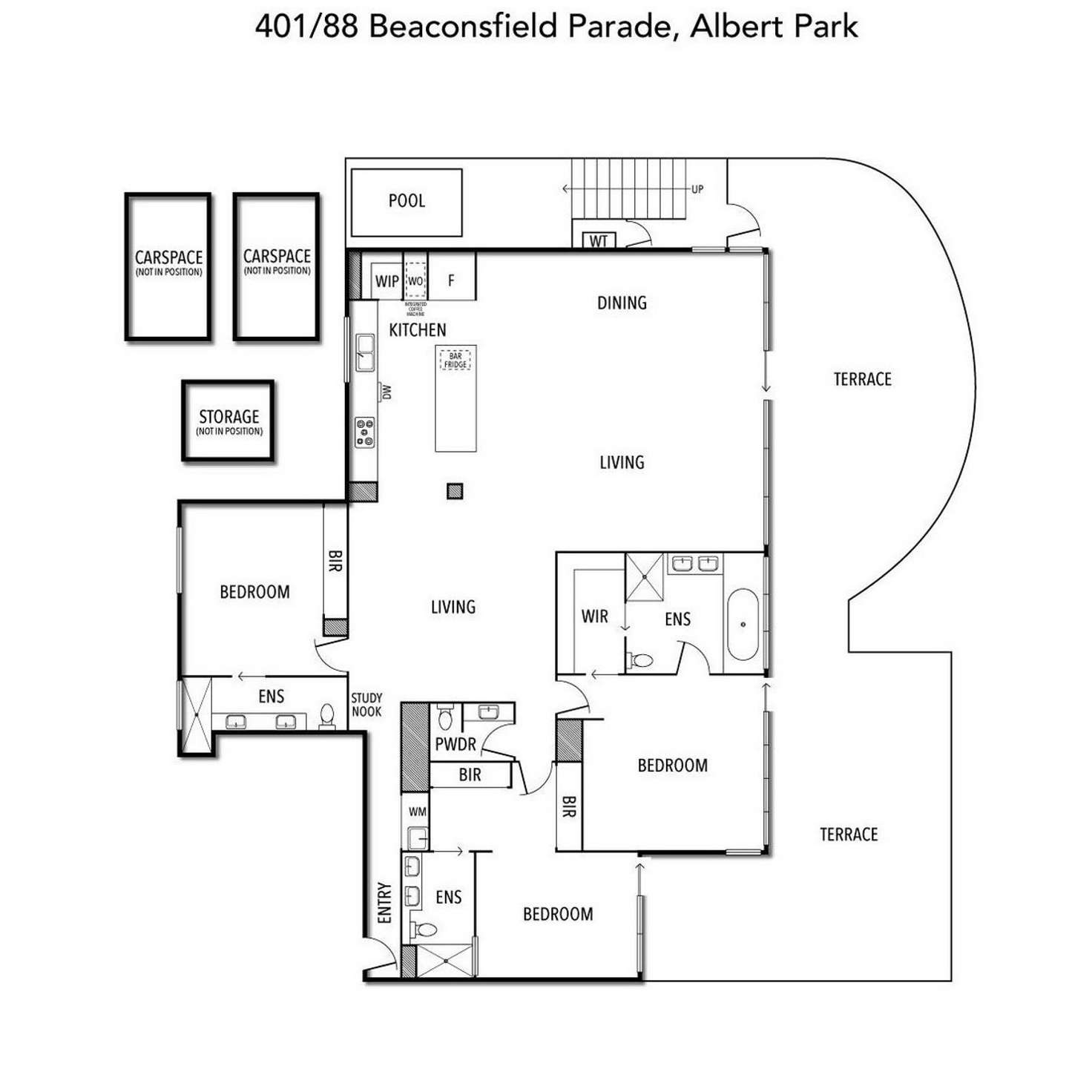 Floorplan of Homely apartment listing, 401/88 Beaconsfield Parade, Albert Park VIC 3206