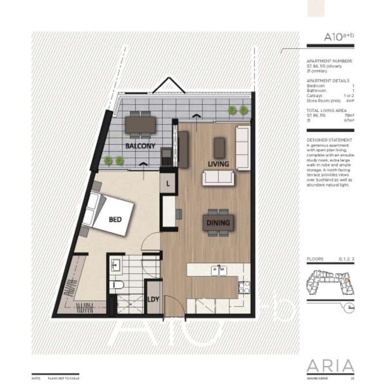 Floorplan of Homely apartment listing, 57/2 Milyarm Rise, Swanbourne WA 6010