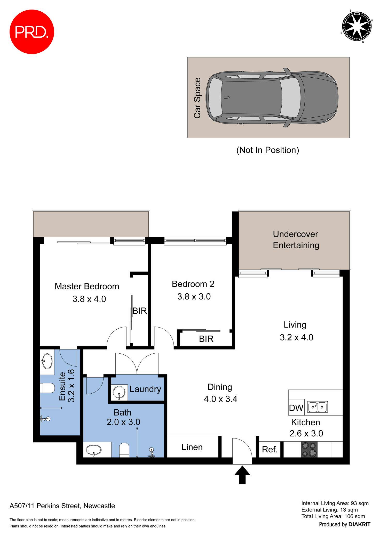 Floorplan of Homely apartment listing, A507/11 Perkins Street, Newcastle NSW 2300