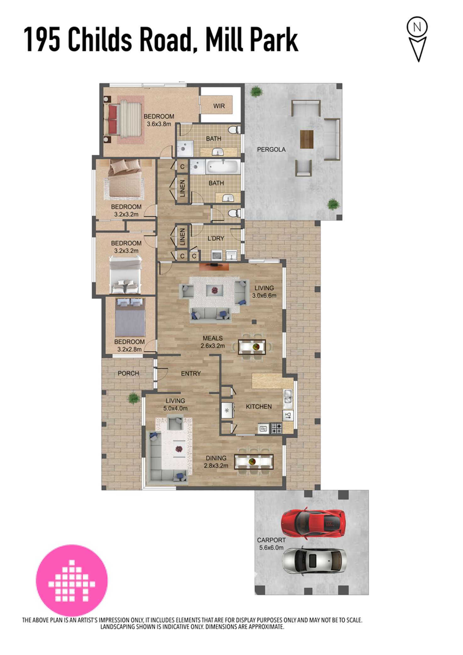 Floorplan of Homely house listing, 195 Childs Road, Mill Park VIC 3082