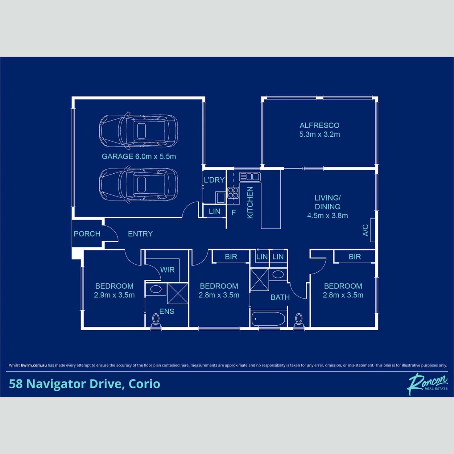 Floorplan of Homely house listing, 58 Navigator Drive, Corio VIC 3214