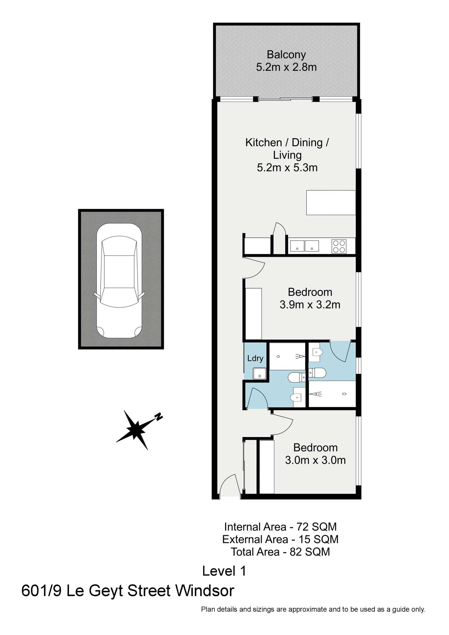 Floorplan of Homely unit listing, 601/9 Le Geyt Street, Windsor QLD 4030
