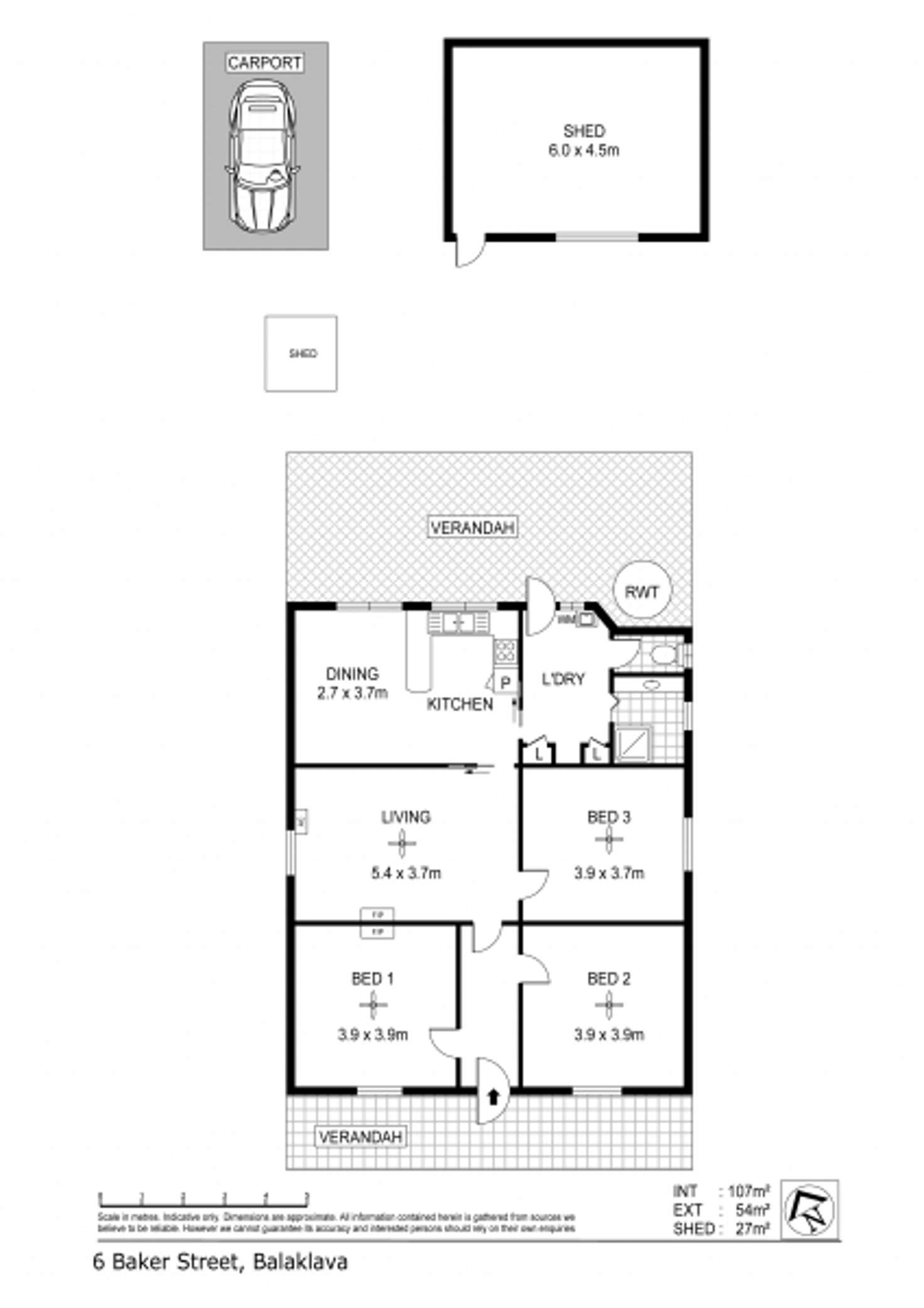 Floorplan of Homely house listing, 6 Baker Street, Balaklava SA 5461