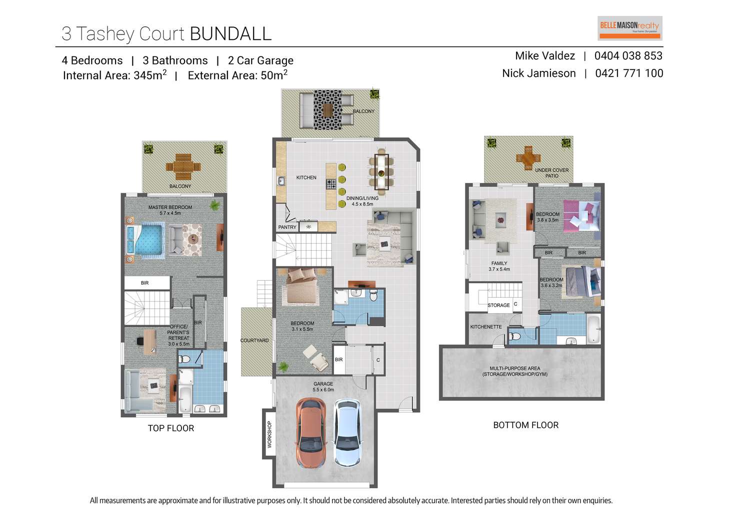 Floorplan of Homely house listing, 3 Tashey Court, Bundall QLD 4217