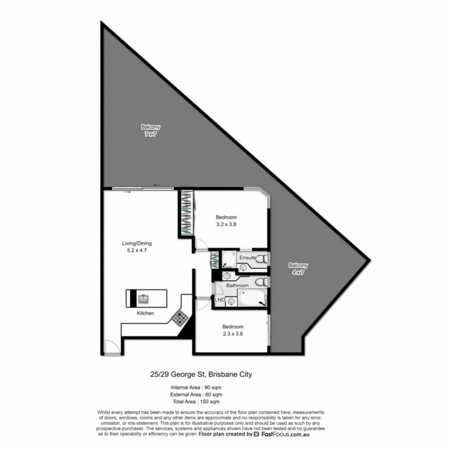 Floorplan of Homely apartment listing, 25/29 George Street, Brisbane City QLD 4000