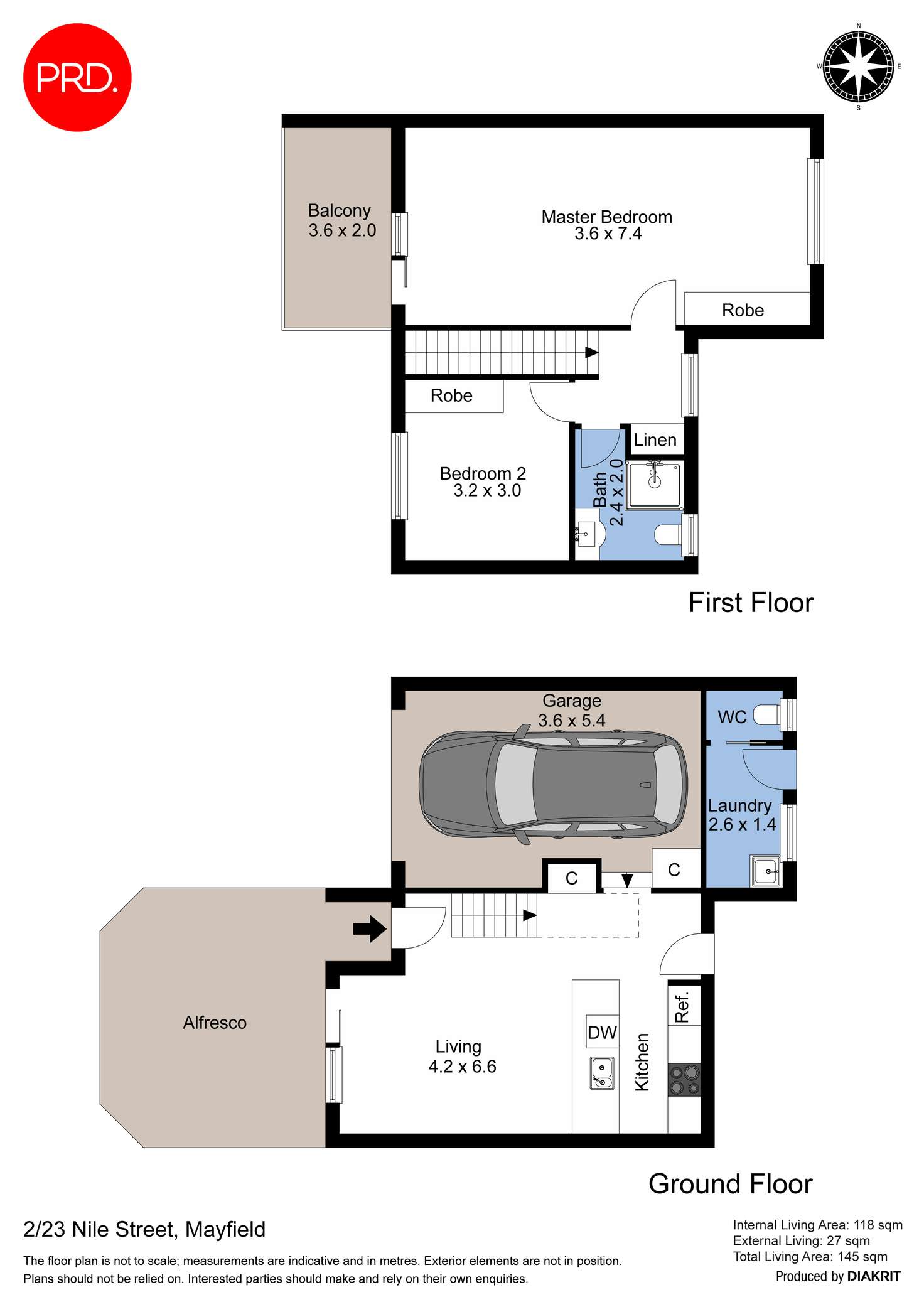 Floorplan of Homely townhouse listing, 2/23 Nile Street, Mayfield NSW 2304