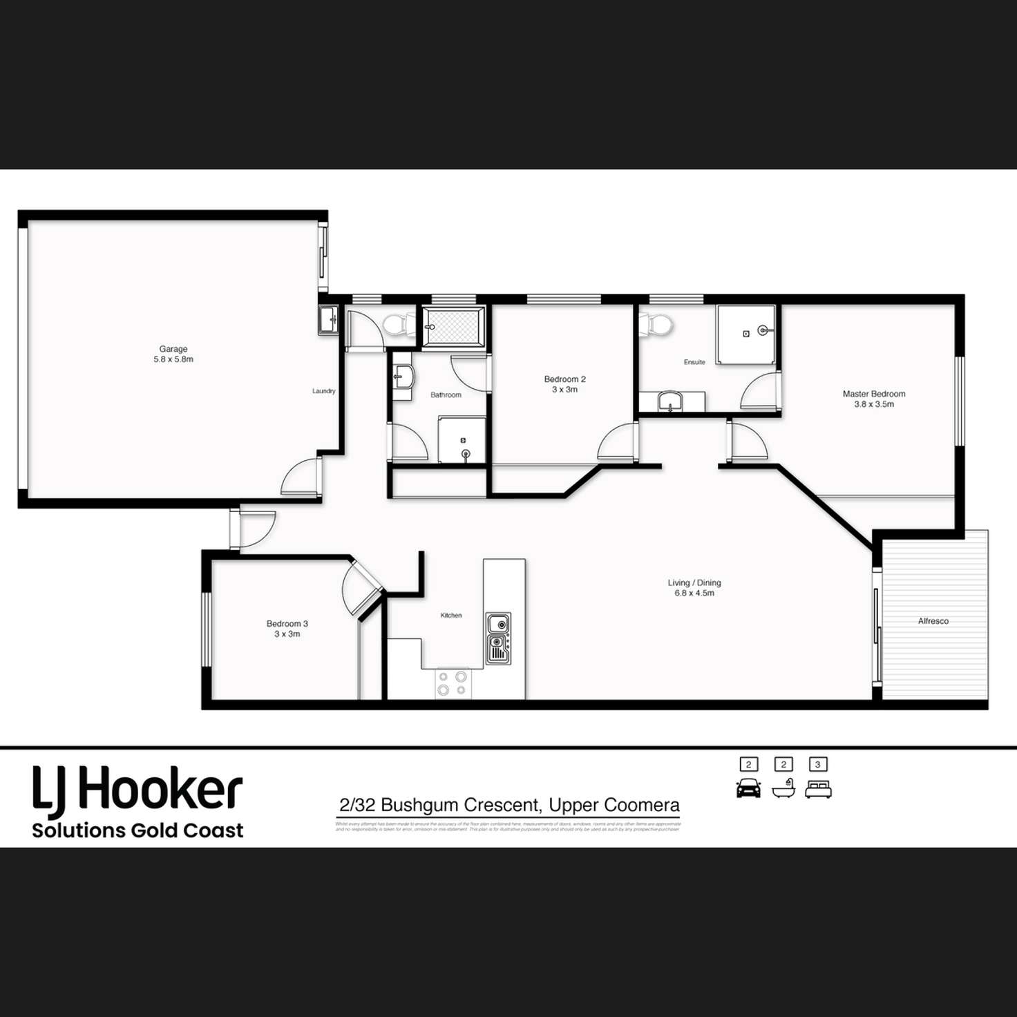 Floorplan of Homely semiDetached listing, 2/32 Bushgum Crescent, Upper Coomera QLD 4209