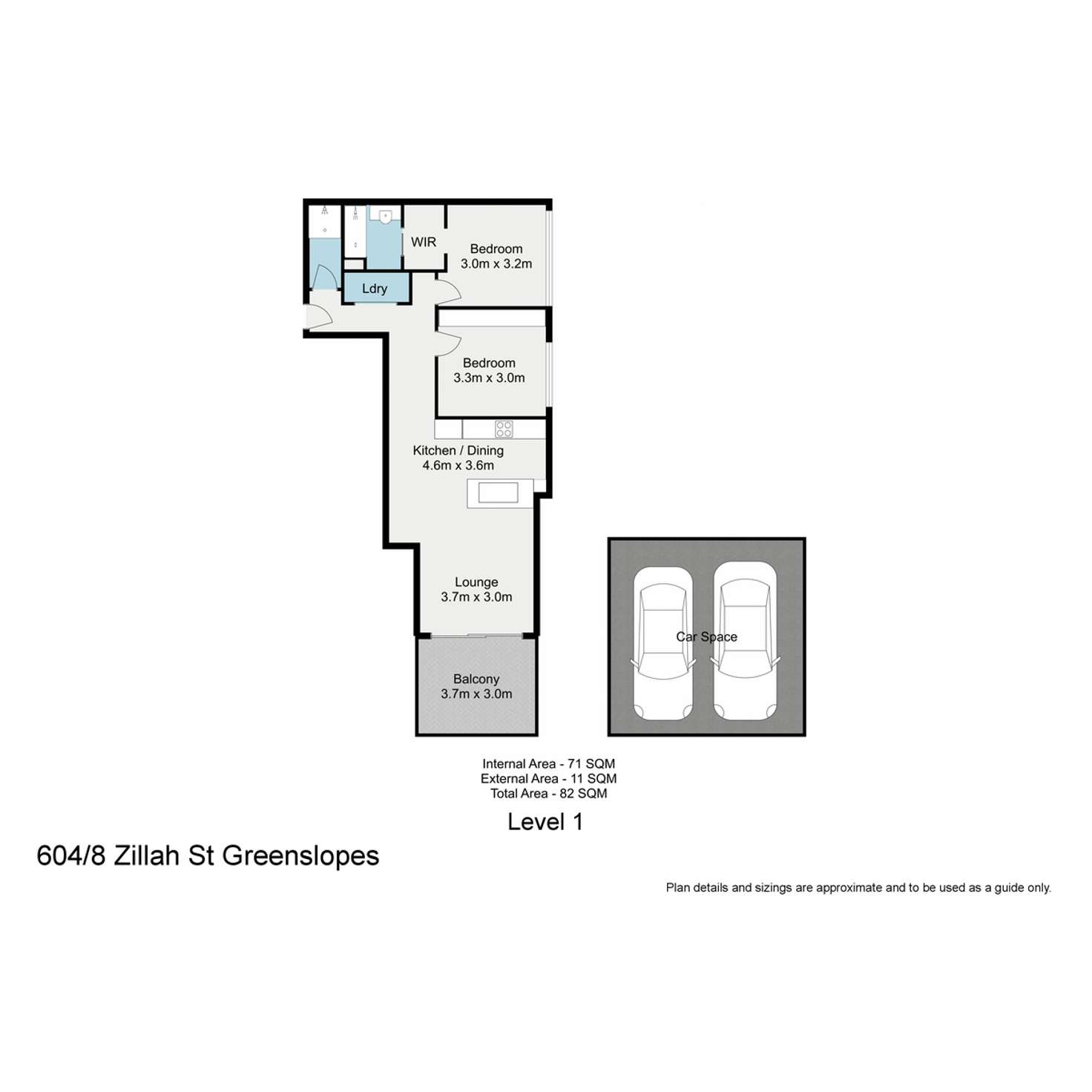 Floorplan of Homely unit listing, 604/8 Zillah Street, Greenslopes QLD 4120
