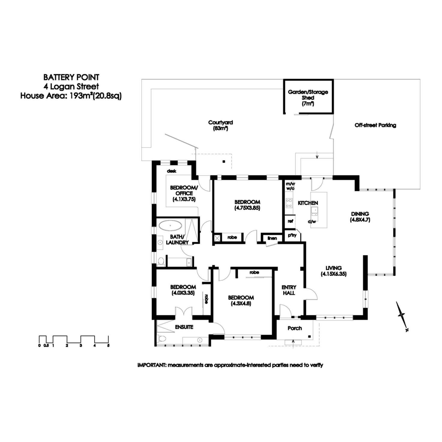 Floorplan of Homely house listing, 4 Logan Street, Battery Point TAS 7004