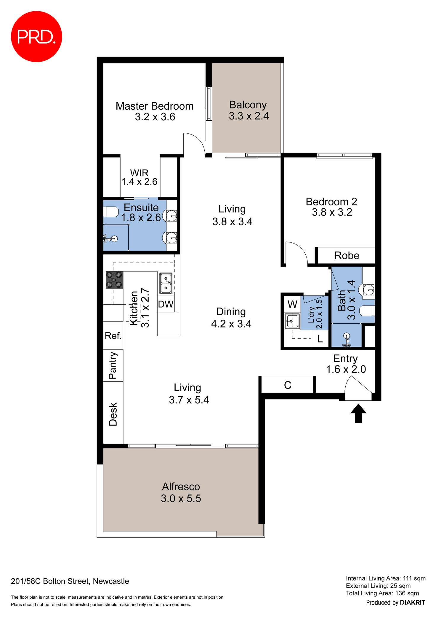 Floorplan of Homely apartment listing, 201/58C Bolton Street, Newcastle NSW 2300