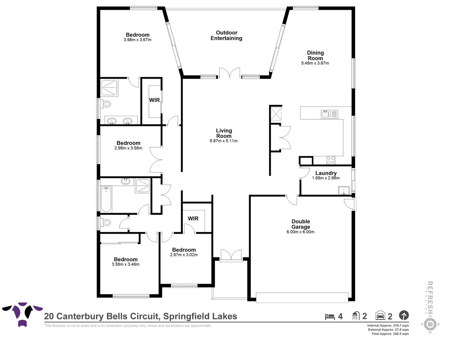 Floorplan of Homely house listing, 20 Canterbury Bell Cct., Springfield Lakes QLD 4300