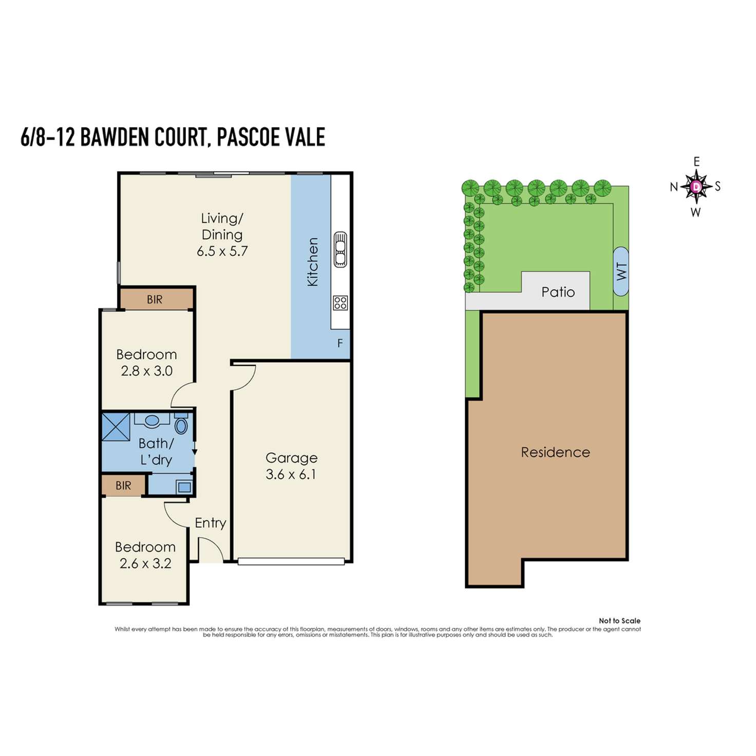 Floorplan of Homely unit listing, 6/8-12 Bawden Court, Pascoe Vale VIC 3044