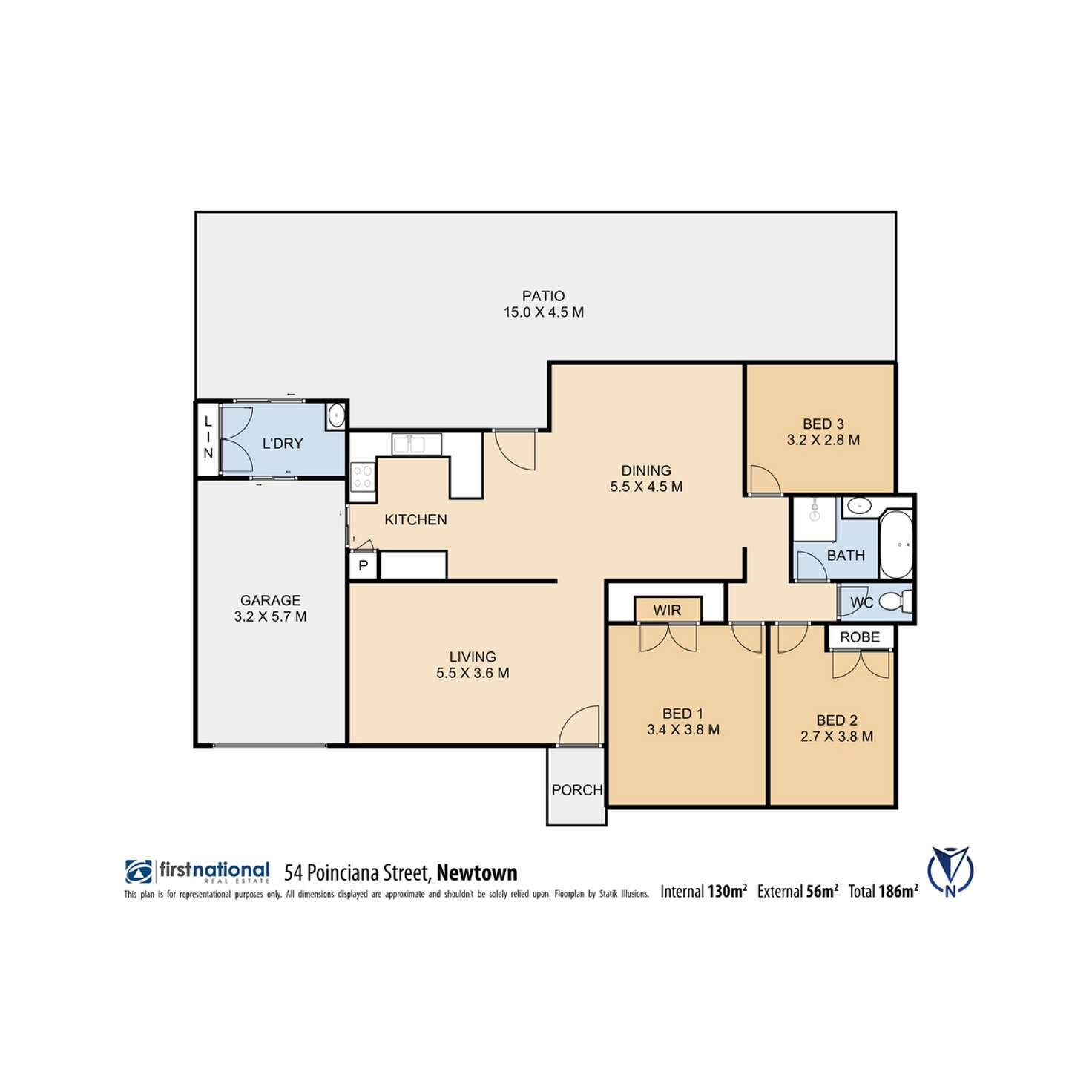 Floorplan of Homely house listing, 54 POINCIANA Street, Newtown QLD 4350