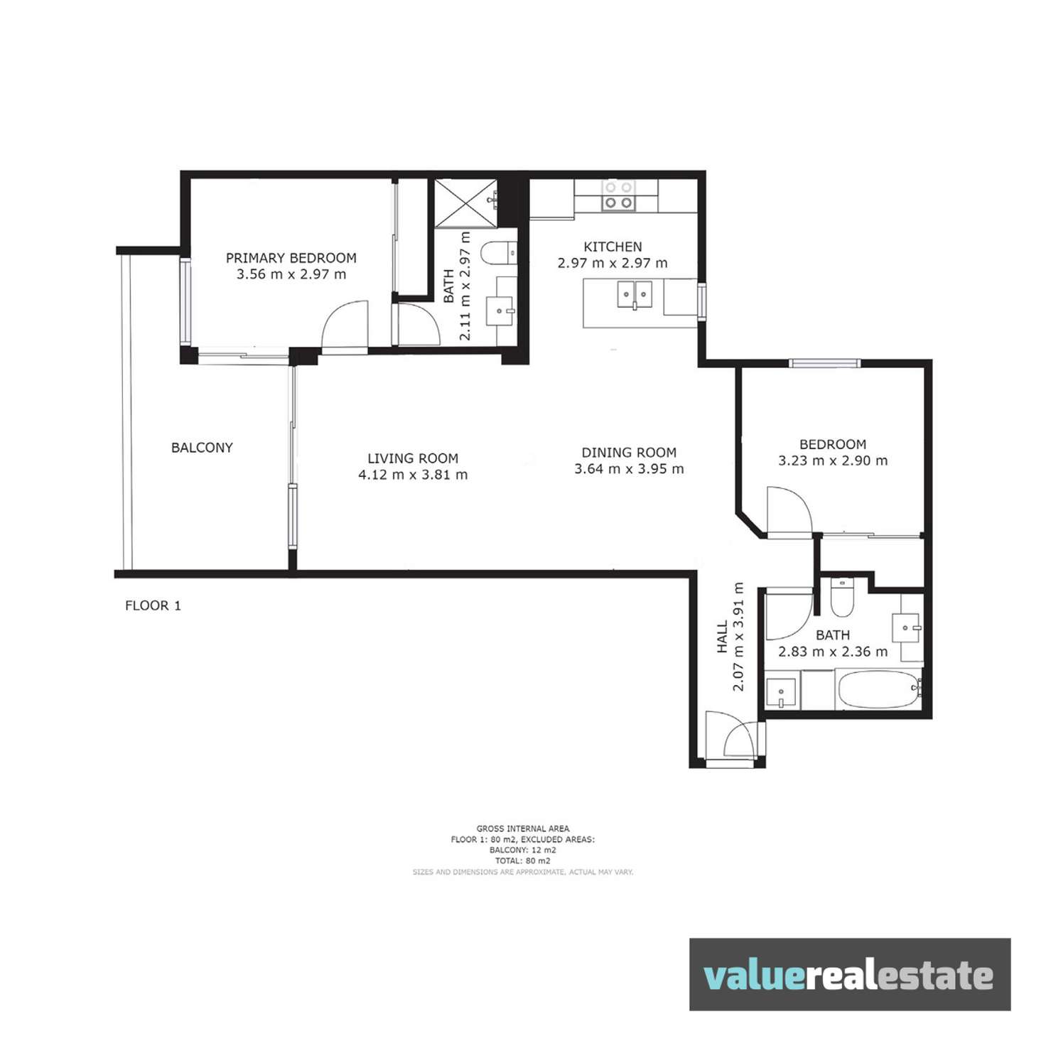 Floorplan of Homely apartment listing, 65/375 Hay Street, Perth WA 6000
