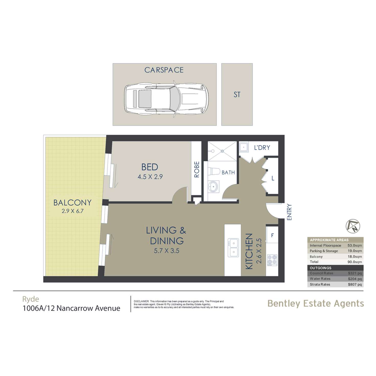 Floorplan of Homely apartment listing, 1006a/12 Nancarrow Avenue, Ryde NSW 2112