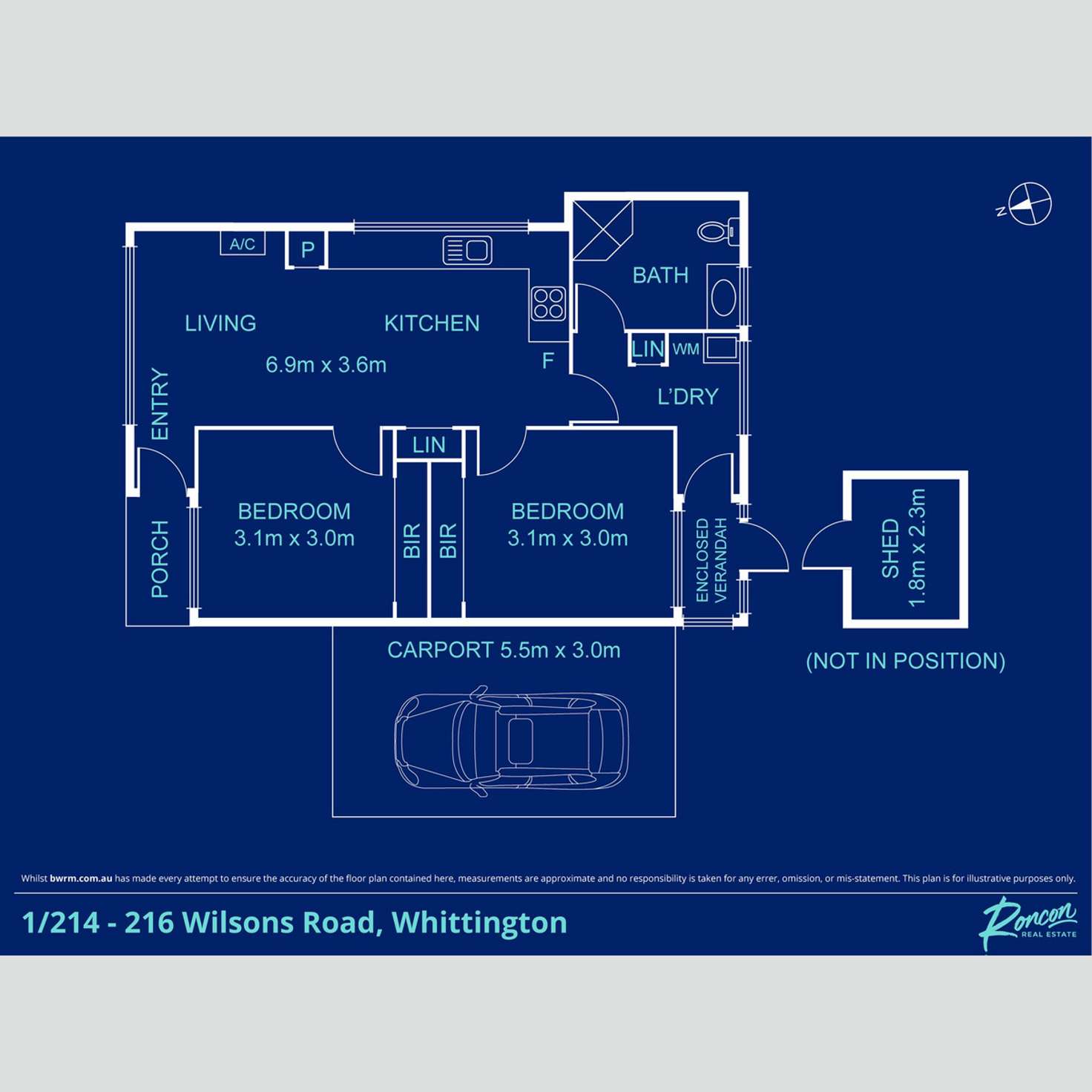 Floorplan of Homely unit listing, 1/214-216 Wilsons Road, Whittington VIC 3219