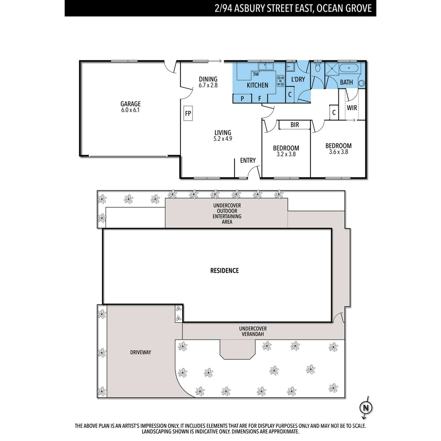 Floorplan of Homely unit listing, 2/94 Asbury Street, Ocean Grove VIC 3226
