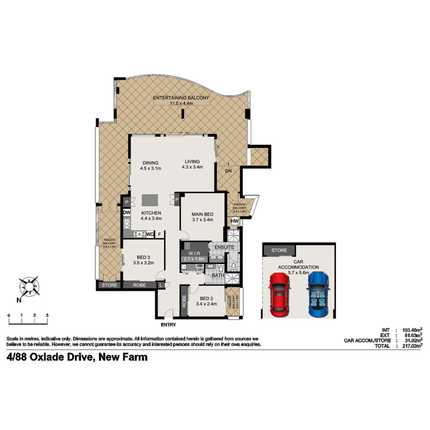 Floorplan of Homely apartment listing, 4/88 Oxlade Drive, New Farm QLD 4005