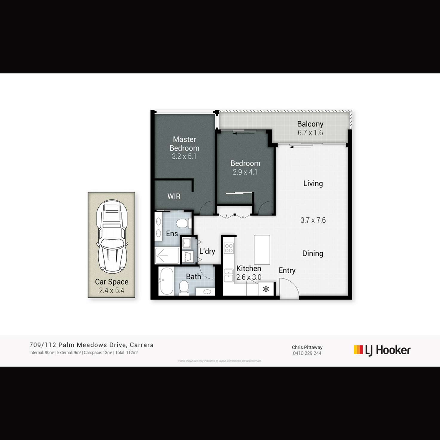 Floorplan of Homely unit listing, 709/112 Palm Meadows Drive, Carrara QLD 4211
