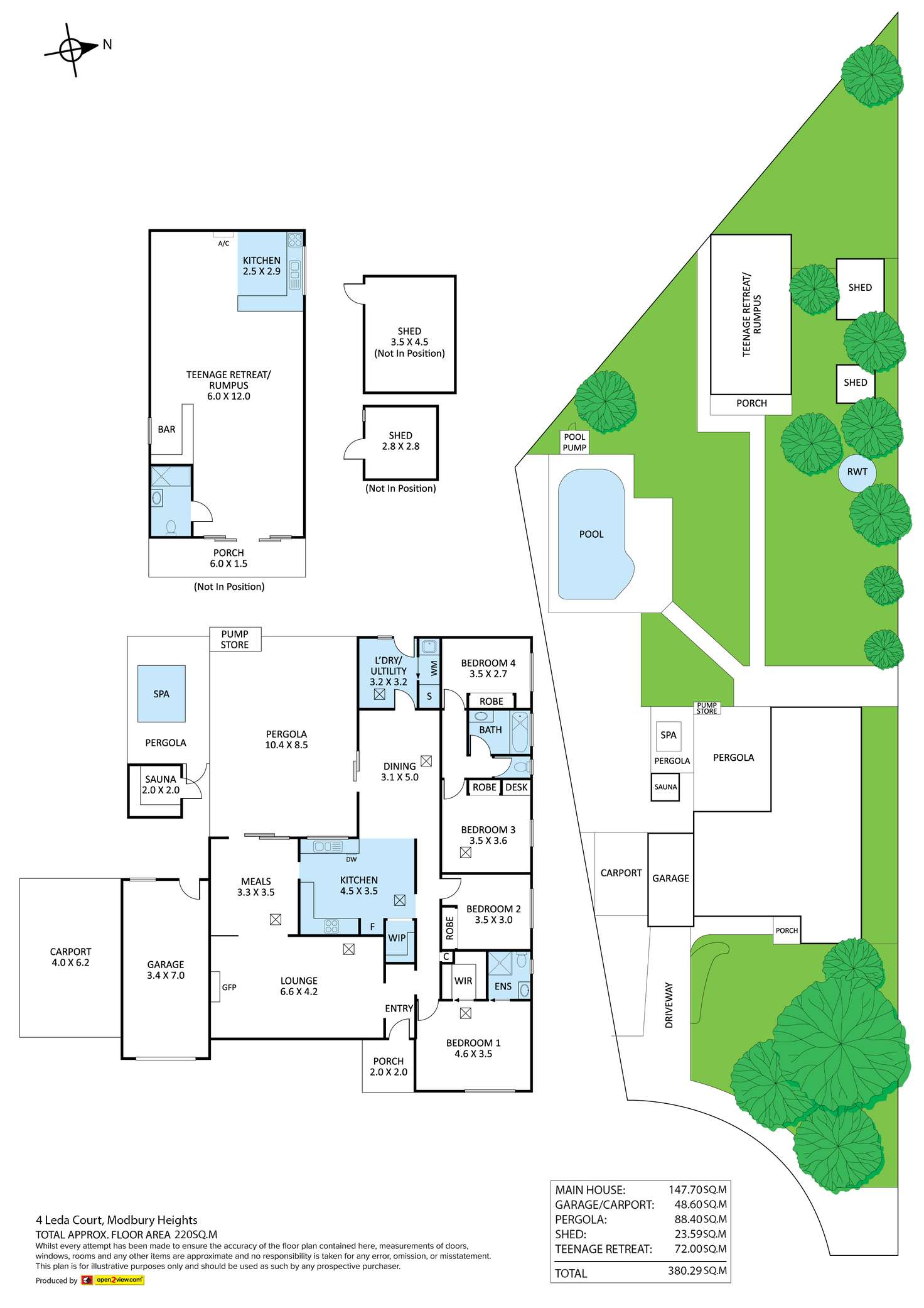 Floorplan of Homely house listing, 4 Leda Court, Modbury Heights SA 5092