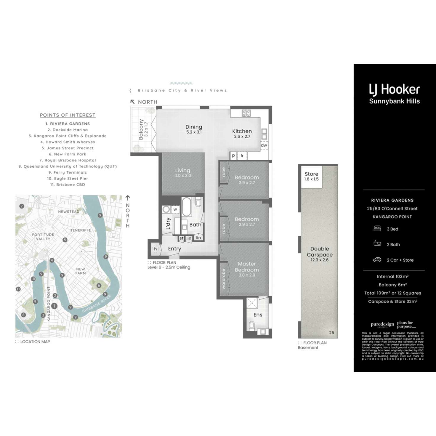 Floorplan of Homely apartment listing, 25/83 O'Connell Street, Kangaroo Point QLD 4169