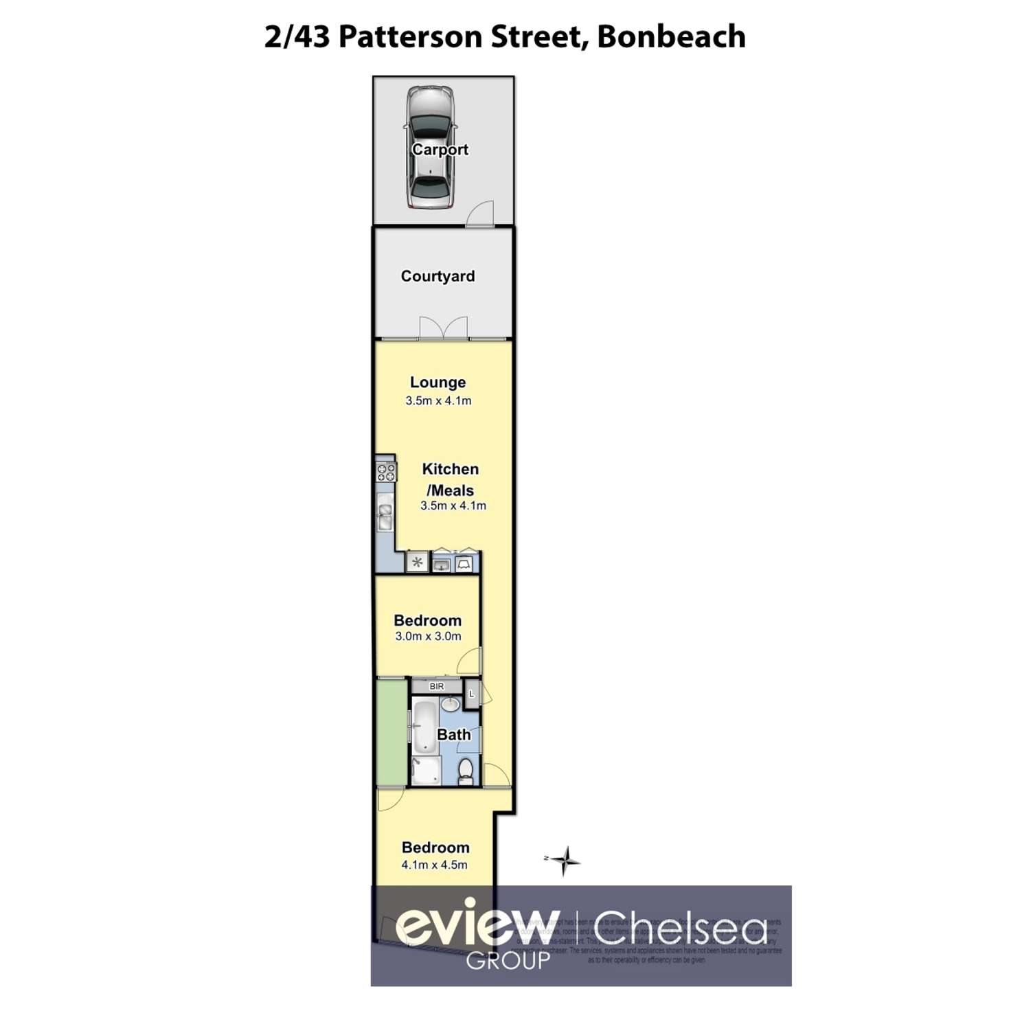 Floorplan of Homely unit listing, 2/43 Patterson Street, Bonbeach VIC 3196