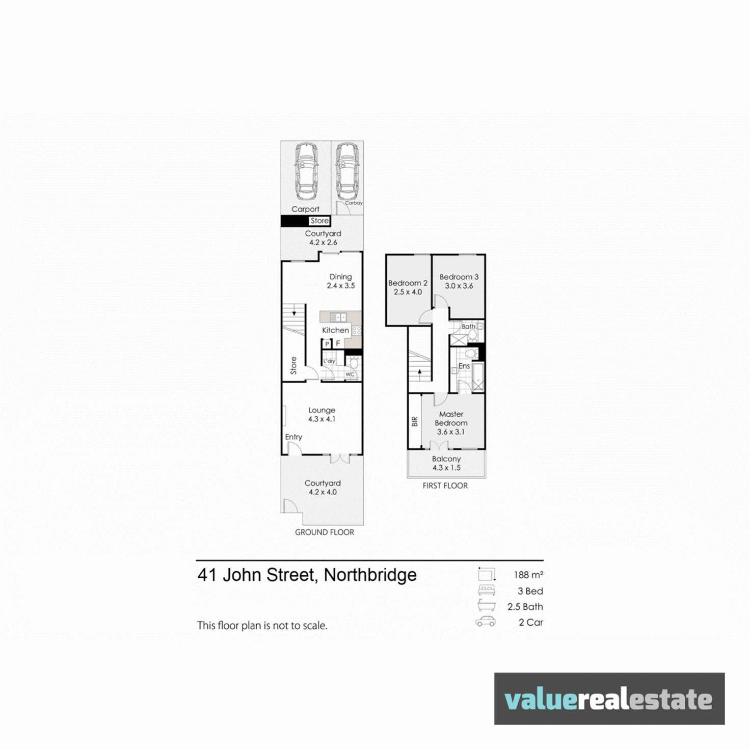 Floorplan of Homely townhouse listing, 41 John Street, Northbridge WA 6003