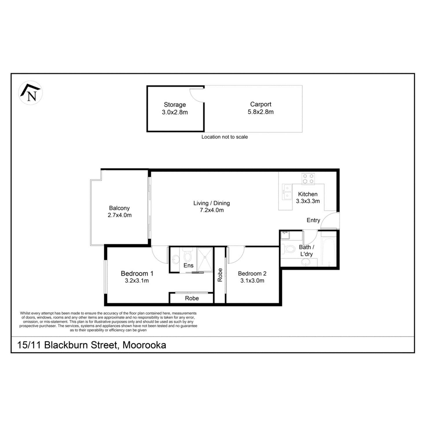 Floorplan of Homely unit listing, 15/11 Blackburn Street, Moorooka QLD 4105