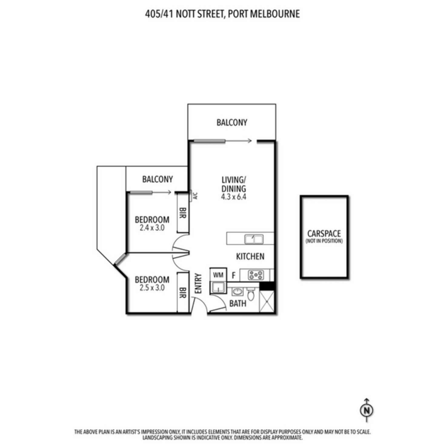 Floorplan of Homely apartment listing, 405/41 Nott Street, Port Melbourne VIC 3207