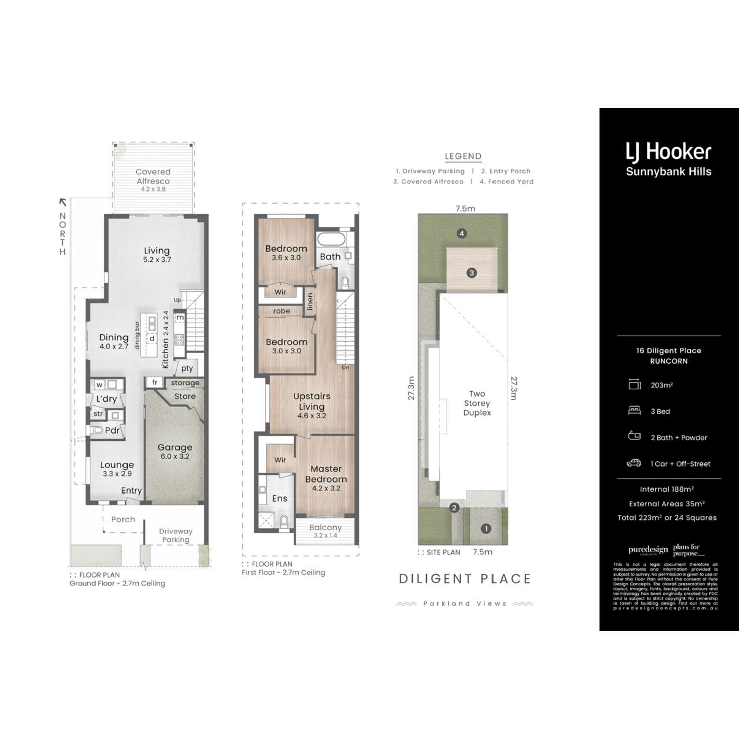 Floorplan of Homely semiDetached listing, 16 Diligent Place, Runcorn QLD 4113