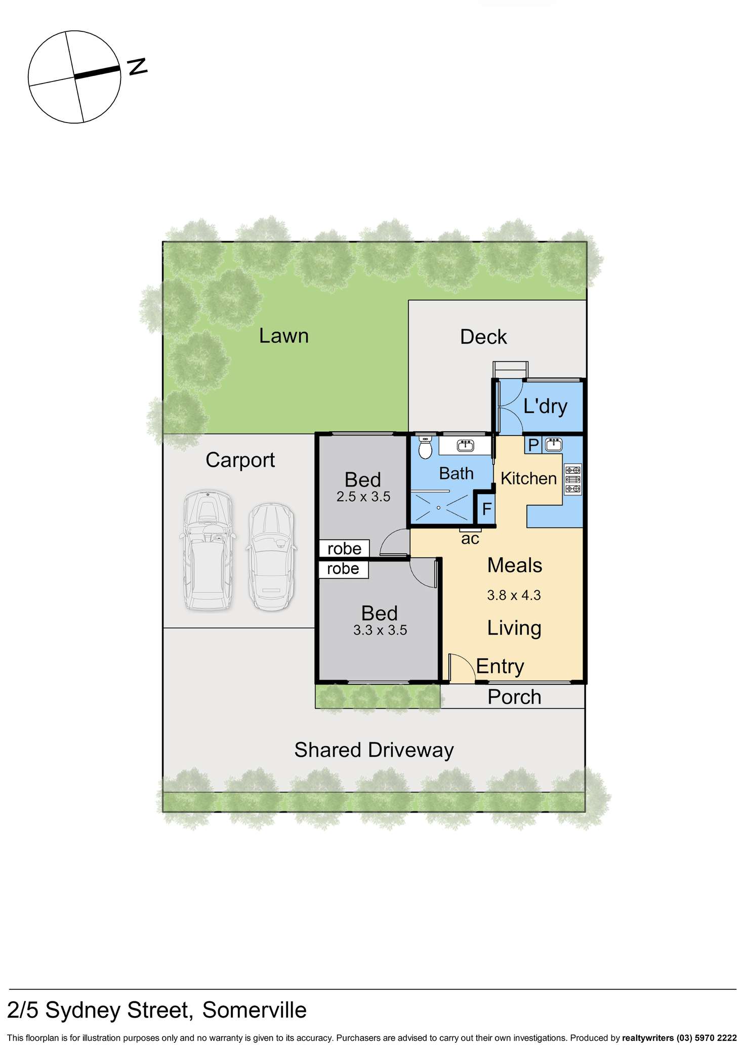 Floorplan of Homely unit listing, 2/5 Sydney Street, Somerville VIC 3912