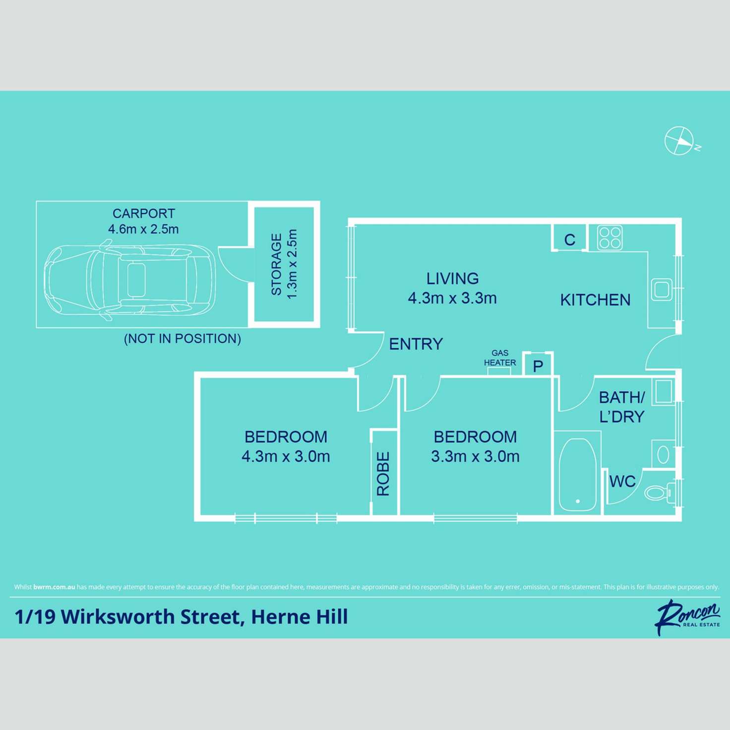 Floorplan of Homely unit listing, 1/19 Wirksworth Street, Herne Hill VIC 3218
