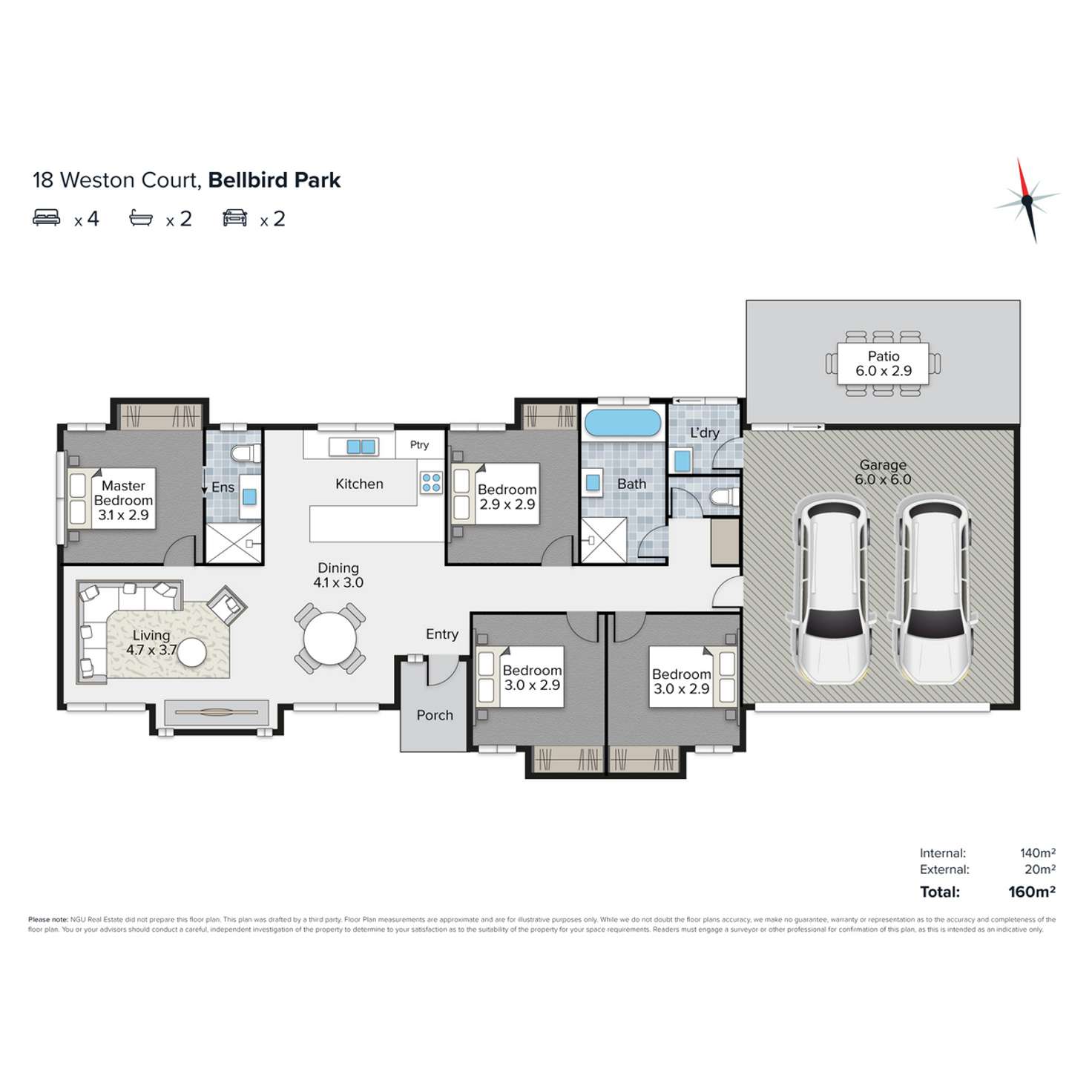 Floorplan of Homely house listing, 18 Weston Court, Bellbird Park QLD 4300