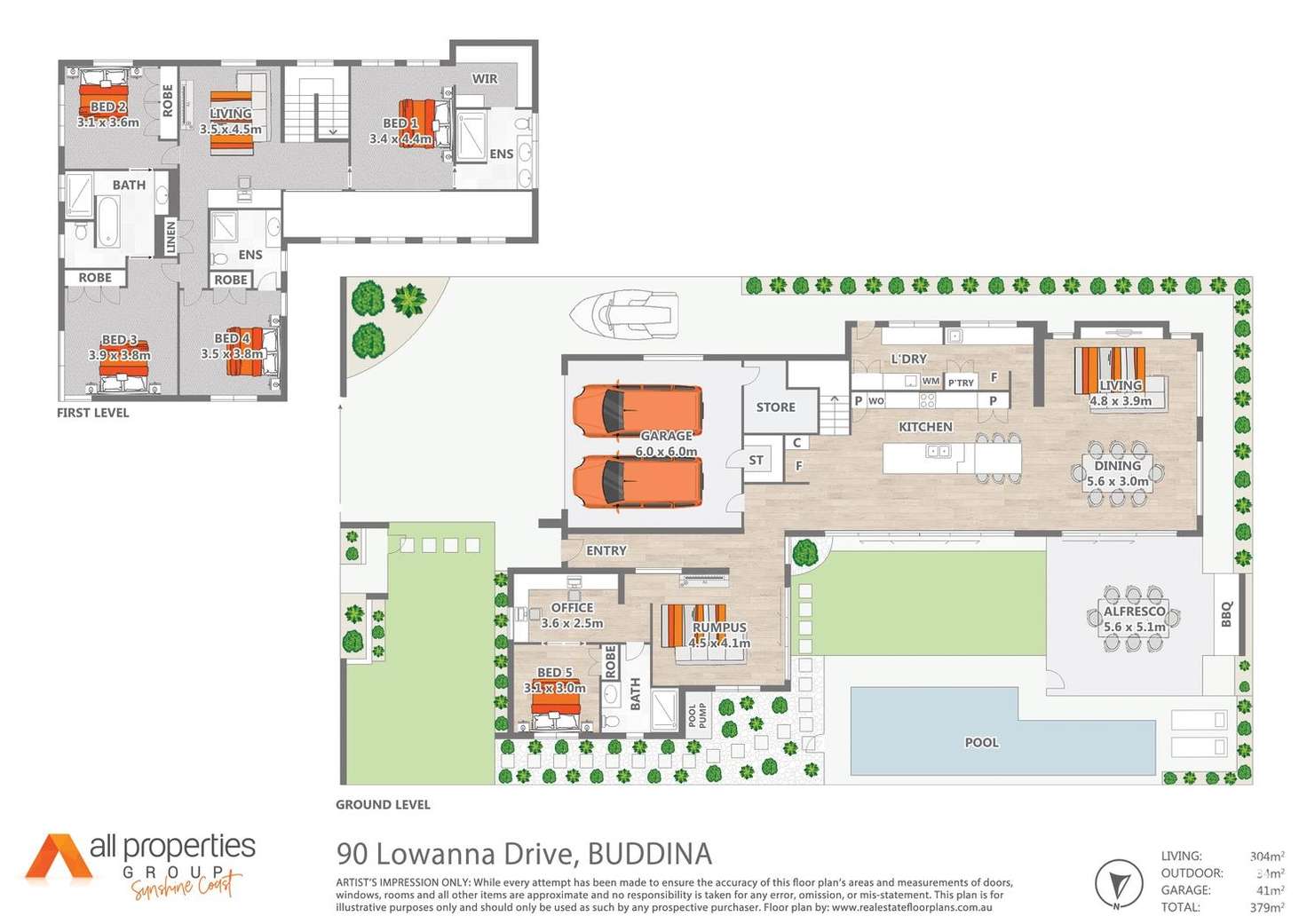 Floorplan of Homely house listing, 90 Lowanna Drive, Buddina QLD 4575