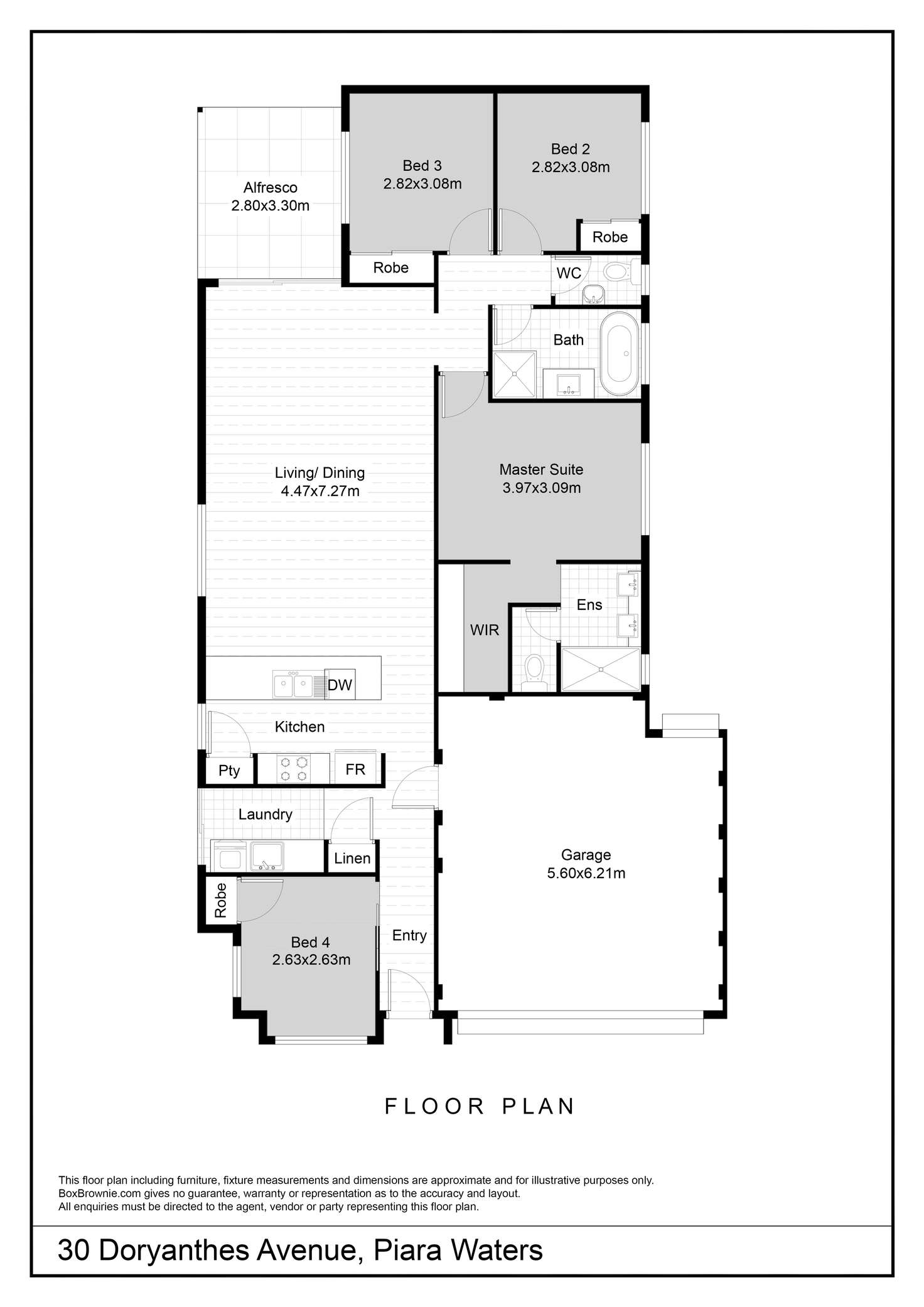 Floorplan of Homely house listing, 30 Doryanthes Avenue, Piara Waters WA 6112