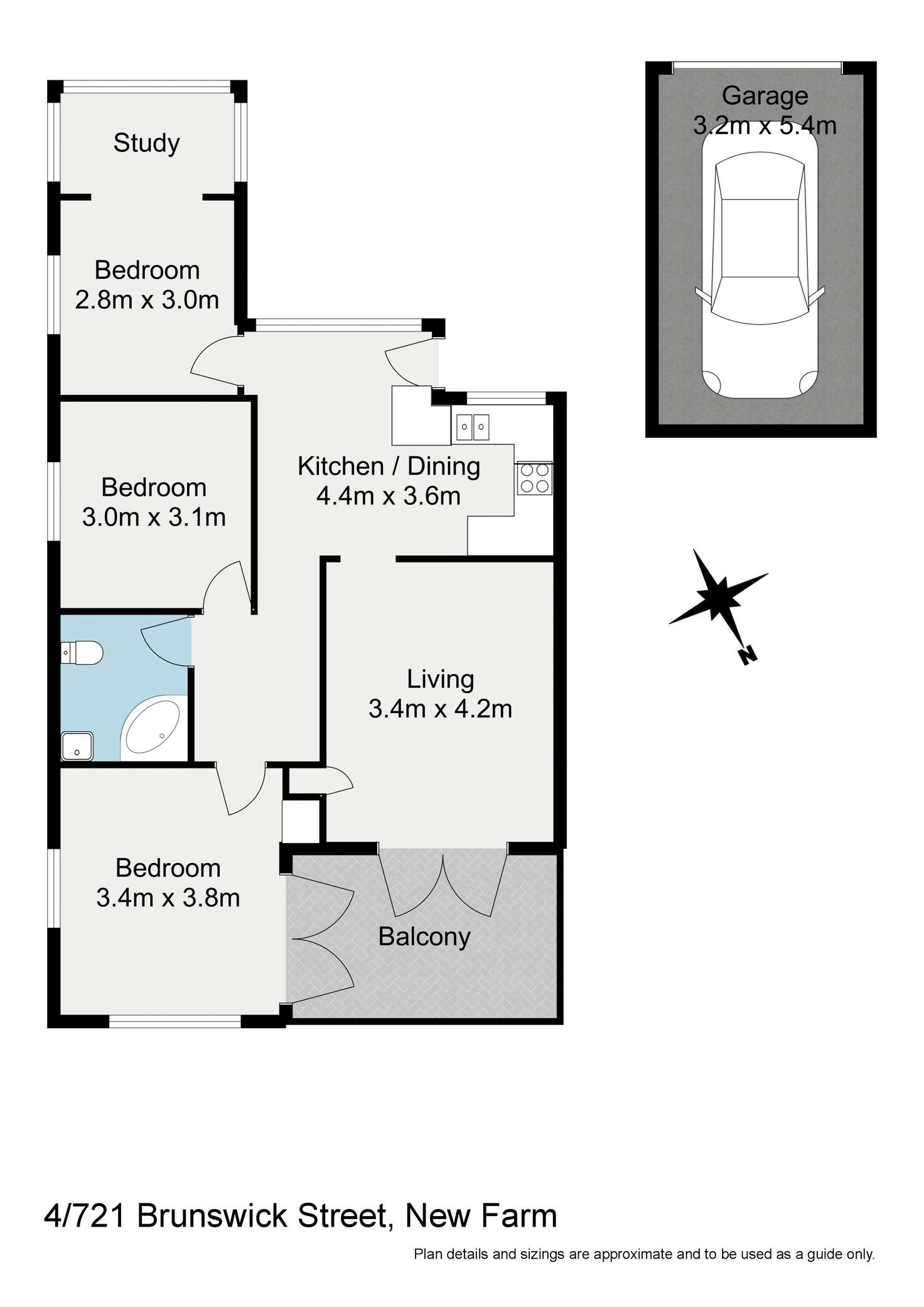 Floorplan of Homely apartment listing, 4/721 Oxley Lane, New Farm QLD 4005