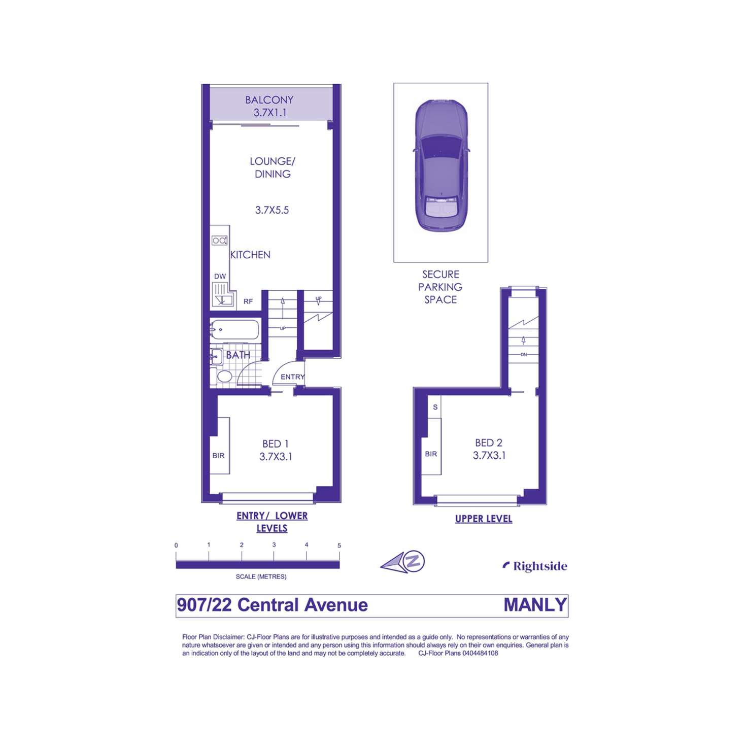 Floorplan of Homely apartment listing, 907/22 Central Avenue, Manly NSW 2095
