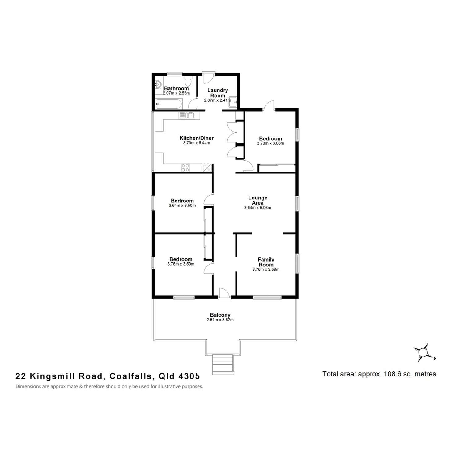 Floorplan of Homely house listing, 22 Kingsmill Road, Coalfalls QLD 4305