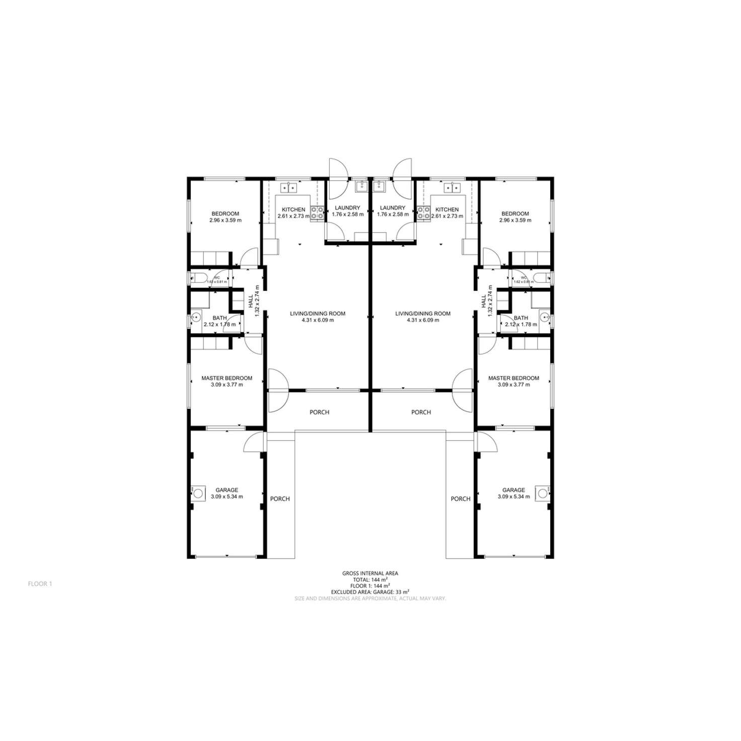 Floorplan of Homely semiDetached listing, 1 and 2/21 Hampton Street, Newtown QLD 4350