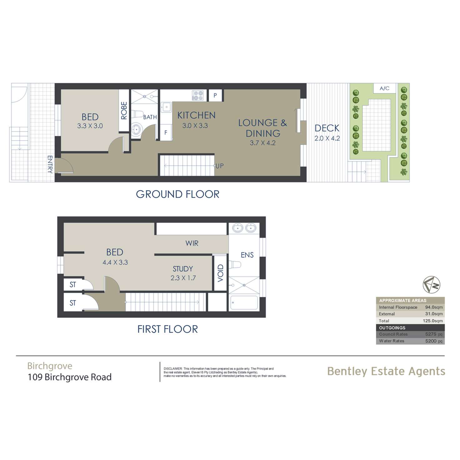 Floorplan of Homely semiDetached listing, 109 Birchgrove Road, Birchgrove NSW 2041